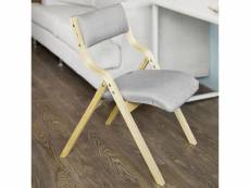 Chaise pliante en bois avec assise rembourrée, chaise pliable pour cuisine, bureau fst40-hg sobuy®