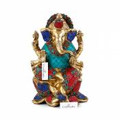 Craftvatika Lord Ganesha Laiton Statue Idol – Dieu hindou Ganesh Mango Décor figurine