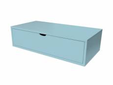 Cube de rangement bois 100x50 cm + tiroir bleu pastel