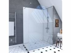 Ensemble complet douche à l'italiennne avec receveur 90x120 + paroi transparent + panneaux muraux