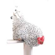 Farmwood Animals - Poule avec queue en métal assise sur le bord 23 x 14 x 24 cm
