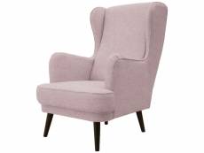 Fauteuil en tissu WILLY 2 coloris rose/ pieds noirs