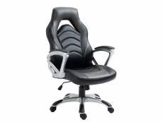 Fauteuil gamer chaise gaming console bureau sur roulettes en synthétique noir et gris bur10614