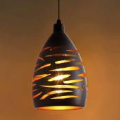 Goeco Moderne LED Suspension Luminaire, Lustre Industriel en Creux Sculpté, Lampe de Plafond en Métal Cage Pendentif Abat-Jour