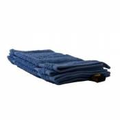 Gözze élégant set de 4 serviettes bleu marine pour invité 30x50 cm , 100% coton, excellente qualité 550 g/m, moelleuses et absorb...