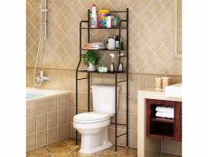 Hombuy® meuble de wc, stockage rangement de salle de bain noir