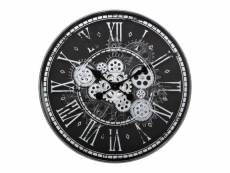 Horloge murale vintage "izia" 50cm noir & blanc