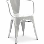 Industrial Style - Chaise de salle à manger avec accoudoir Stylix design industriel en Métal - Nouvelle édition Acier - Acier - Acier