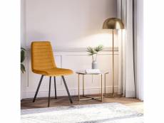 Kimmy - lot de 2 chaises tapissées - jaune - style moderne