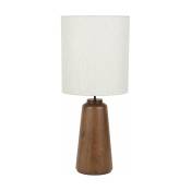 Lampe en bois massif et en tissu blanc 93 cm Mokuzaï