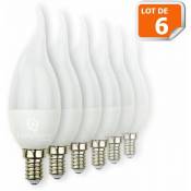 Lampesecoenergie - Lot de 6 Ampoules led E14 Flamme 5W Eq 40W Blanc Chaud