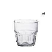 Lot de 6 - Verre à eau empilable en verre résistant 16 cl transparent