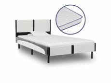 Moderne lits et accessoires collection budapest lit et matelas mousse à mémoire de forme similicuir 90x200 cm