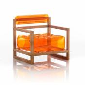 Mojow Design - yoko eko fauteuil cadre bois cristal