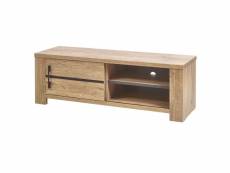 Nilla - meuble tv avec porte coulissante aspect bois