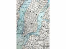 Papier peint panoramique plan de new york gris et bleu