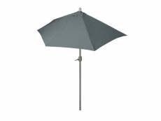 Parasol demi-rond parla, demi-parasol de balcon, uv 50+ polyester/acier 3kg ~ 270cm anthracite sans pied