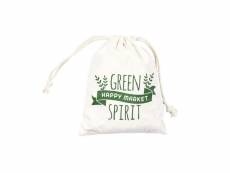 Paris prix - filet à provisions en coton "green spirit" 36cm blanc