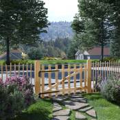 Portillon simple de clôture Porte Portillon Portail de jardin Bois de noisetier 100 x 60 cm 77175