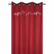 Rideau d'ameublement brodé montagne - Rouge - 135 x 260 cm