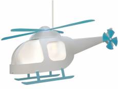 Suspension enfant Lampe hélicoptère blanc et turquoise