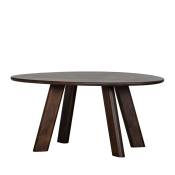 Table à manger de forme organique en bois 160x110cm bois foncé