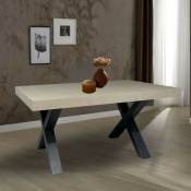 Table à rallonge 180x100 cm couleur argile avec base