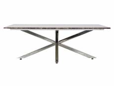 Table basse en marbre et acier coloris marron / argenté