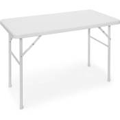 Table pliante de jardin bastian, pour le camping, pratique, h x l x p : 74 x 121,5 x 61,5 cm, blanc - Relaxdays
