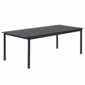 Table rectangulaire Linear / Acier - 220 x 90 cm - Muuto noir en métal