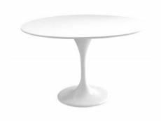 Table ronde de repas design tulipe laquée blanc 120
