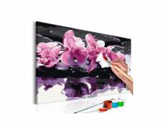 Tableau à peindre par soi-même - orchidée violette A1-MA_0016