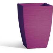 Tekcnoplast - Pot avec sous-pot en résine mod. Aloe carré 27X27 cm h 40 violet