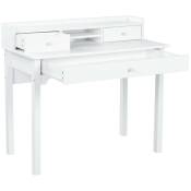 Urban Meuble - Bureau scandinave blanc avec tiroirs et rangement avec strcture en bois 1005075.5-90.5cm