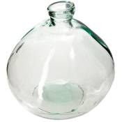 Vase rond en verre recyclé transparent h 23 cm Atmosphera Transparent
