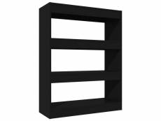 Vidaxl bibliothèque|cloison noir 80x30x103 cm bois d'ingénierie