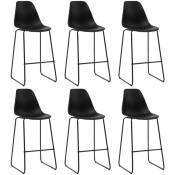 Vidaxl - Chaises de bar lot de 6 noir plastique