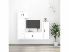 Vidaxl ensemble de meubles tv 5 pcs blanc brillant