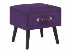 Vidaxl table de chevet violet foncé 40x35x40 cm velours 247541