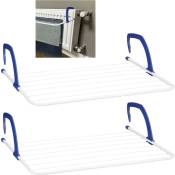 2x Séchoirs suspendus, étendoir lessive à accrocher au radiateur et au balcon, support 4,8 m de longueur, blanc