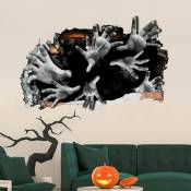 3D Halloween Stickers Muraux Spooky Mur Briser Fantôme