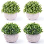 4 PièCes Plantes Artificielles en Plastique en Pot, Faux Arbustes Topiaires Fausse Plante, Petite Fausse , pour Salle de Bain
