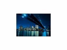 Affiche papier - brooklyn bridge at night - silberman
