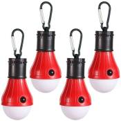 Aiducho - 4pcs Led Lampe De Camping Lampe De Secours Extérieure Tente Lanterne De Pêche Lumière Suspendue(Rouge)