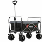 Arebos - Chariot de Transport Pliable Noir/Gris - Noir/Gris