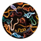 Assiette Toiletpaper - Snakes / Porcelaine - Ø 27 cm - Seletti multicolore en céramique