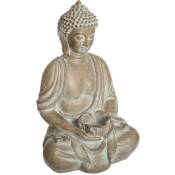 Atmosphera - Statuette Bouddha assis H39cm créateur d'intérieur - Beige