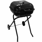 Barbecue de carbone pliante et portable avec roues Tamarit noires 47x52x87cm 7habre