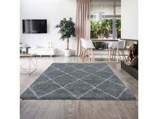 Berbere - tapis de style berbère - gris et blanc 140 x 200 cm ALVOR1402003401GREY