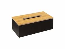 Boîte à mouchoirs en bois noir charbon - five